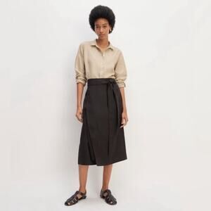 Everlane Black Wrap Midi Skirt for Work NWOT (never worn)